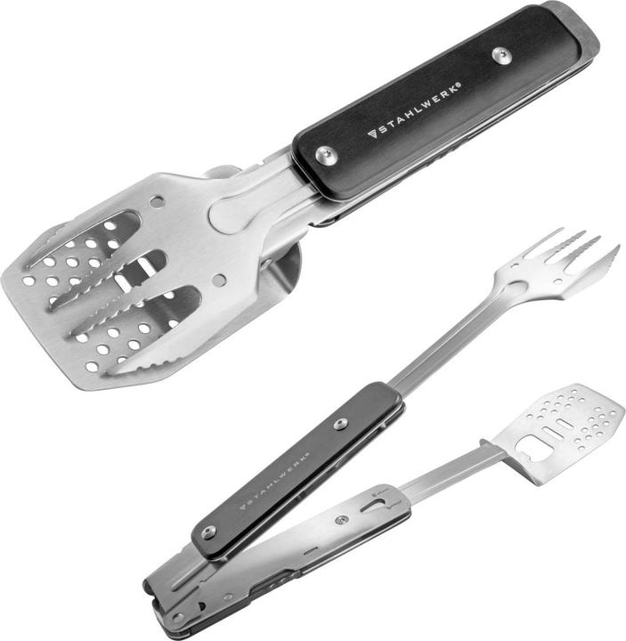 Actual product image Stahlwerk BBQ Multitool Grill Set with Grill Tongs Grill Fork Grill Turner