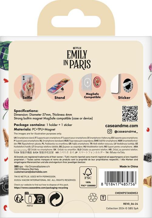 Actual product image Caseme Universal mount for smartphones on the theme of Emily in Paris
