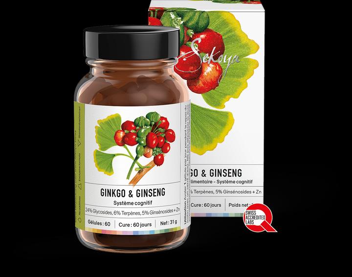 Produktbild Sekoya Ginkgo & Ginseng | Für das Gedächtnis (60 Stück, Kapseln, 31 g)
