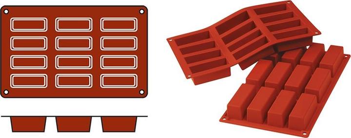 Produktbild Silikomart Förmchen rechteckig 79 x 28 x 30 mm, 12er, Silikon, Länge: 300 mm