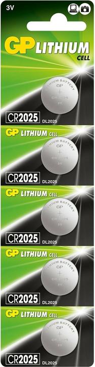 Actual product image GP Batteries Lithium Cell (5 pcs., CR2025, 160 mAh)