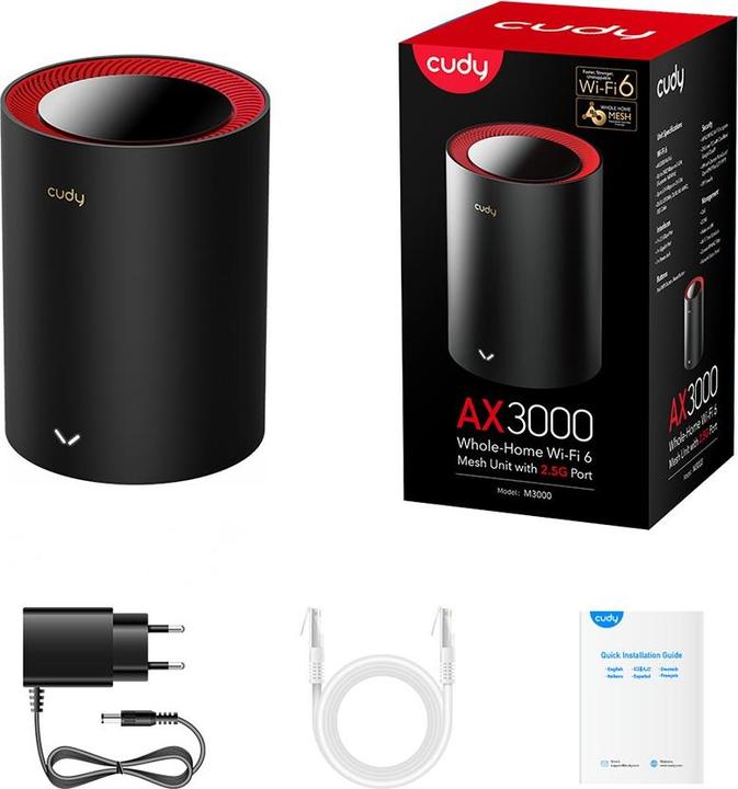 Actual product image Cudy M3000 AX3000 Wi-Fi 6 Mesh 2.5G 1-pack (2402 Mbit/s)
