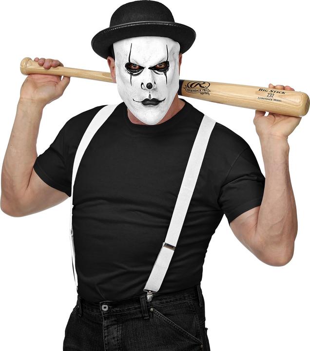 Actual product image Widmann Harlequin half mask with bowler hat