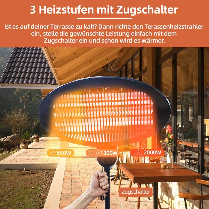 Produktbild SHE SHX 2568620 Freiflächenheizung Schwarz (2000 W)
