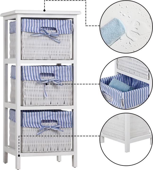 Actual product image Casaria Floor standing shelf with baskets (71 x 31 x 28 cm)