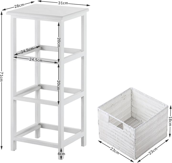 Actual product image Casaria Floor standing shelf with baskets (71 x 31 x 28 cm)