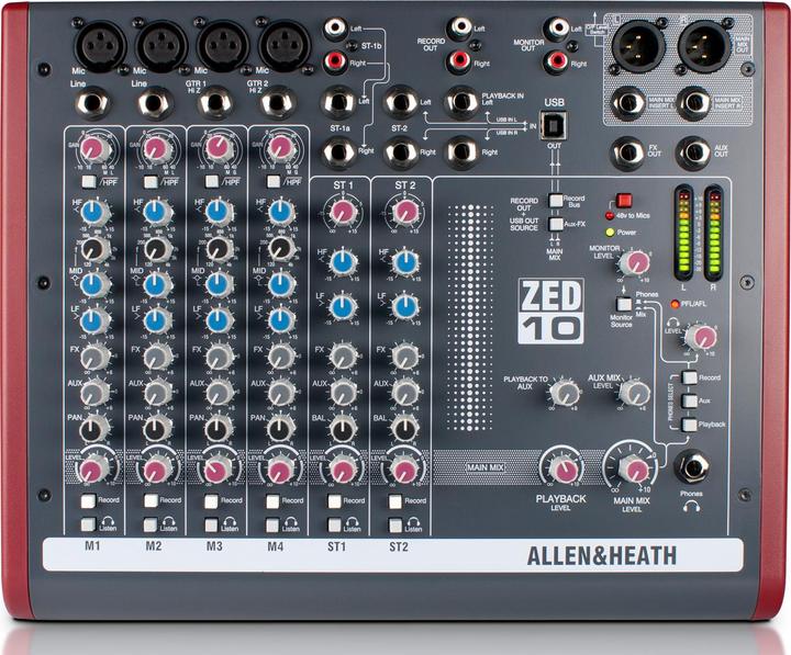 Actual product image Allen & Heath ZED-10 analoog mengpaneel (Studio- and Livemixer)