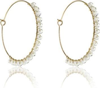 Marc Malone Naomi White Earrings - Fashion Gold-Plated Hoops