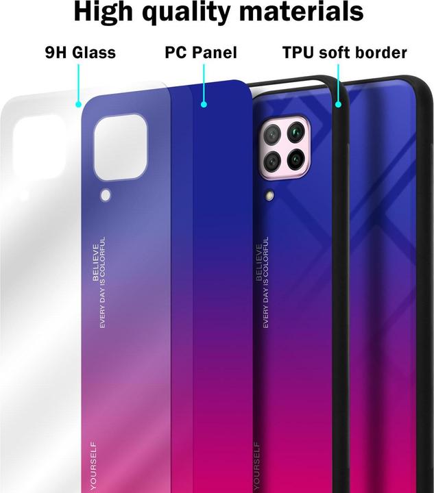 Produktbild Cadorabo TPU 2 Farben Glas Cover (Huawei Nova 7i, Huawei P40 Lite)