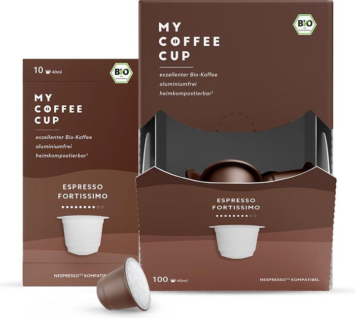 Produktbild My-Cups Kaffeekapseln Bio Espresso Fortissimo 10 Stück (10 x Port.)