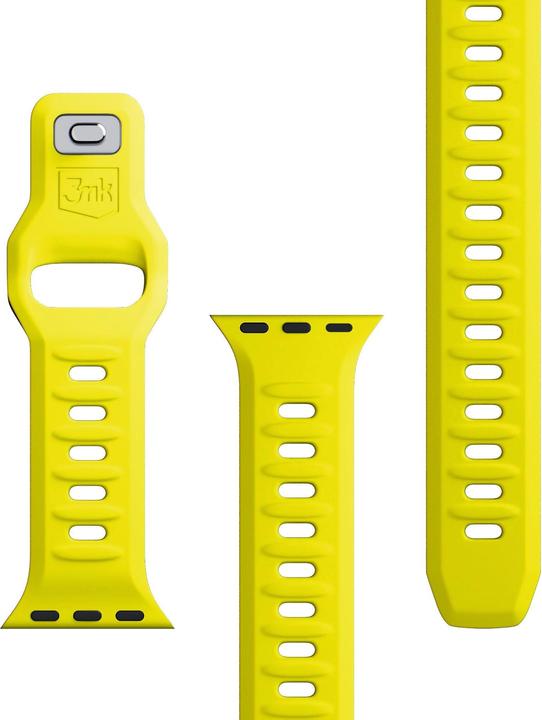 Produktbild 3MK Silicone Watch Strap żółty/yellow dla Apple Watch 42/44/45/49mm (Edelstahl, Silicone)