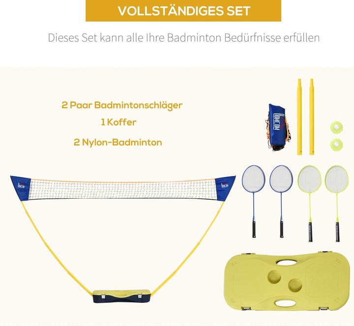 Actual product image Homcom Badminton net with 4 rackets
