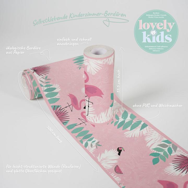 Produktbild A.S. Création Lovely Kids Kinderzimmer Flamingo Love mit Flamingos (15 x 500 cm)