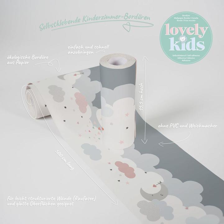 Produktbild A.S. Création Lovely Kids Kinderzimmer Dreamy Sky mit niedlichen Wolken (15 x 500 cm)