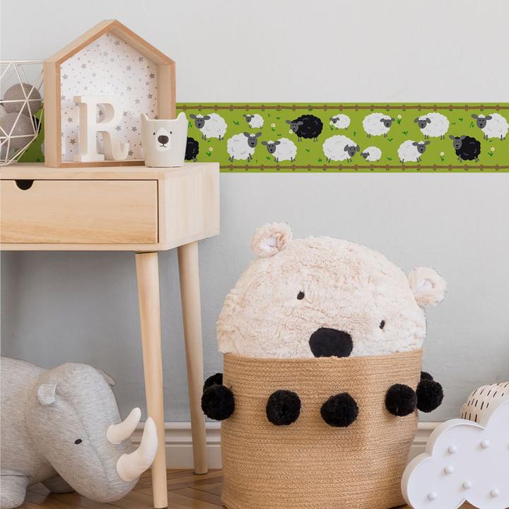 Immagine prodotto A.S. Création Bella Kids Nursery Sheep Family con pecore carine (15 x 500 cm)