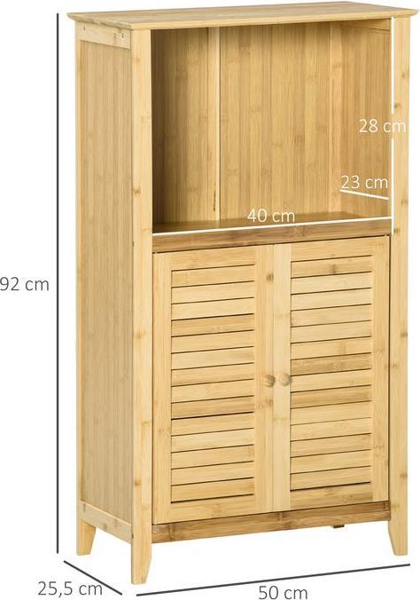 Produktbild Swisshandel24 Badzimmerschrank, offenen, Bambus, Natur, 50 x 25,5 x 92 cm (50 x 25.5 x 92 cm)