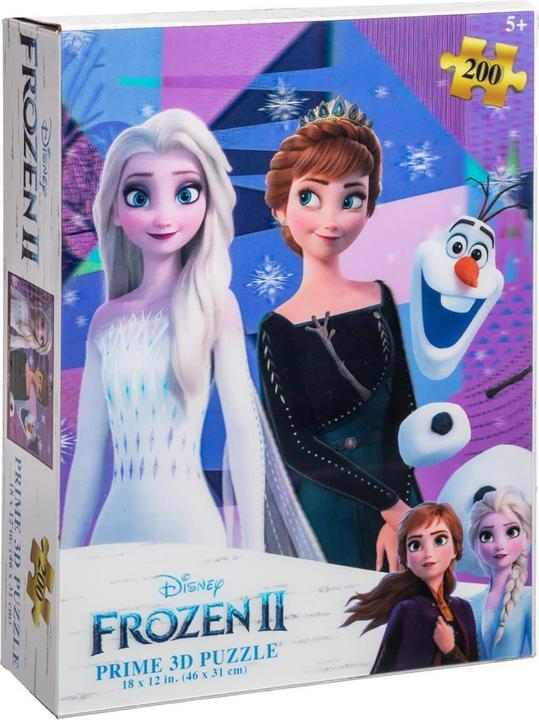 Actual product image Prime 3D Disney - Puzzle lenticulaire La Reine des neiges 2 Elsa, Anna et Olaf 200 pcs 46x31 cm (200 pieces)