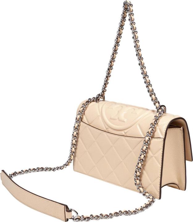 Actual product image Tory Burch fleming small leather crossbody bag color vanilla