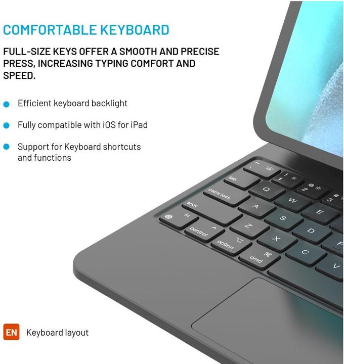 Actual product image Fixed Typee for Apple iPad 10.9" 2022 (10th gen), EN, black