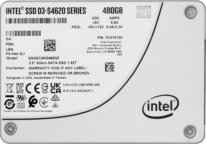 Immagine prodotto Intel Unità a stato solido serie D3-S4620 (480 GB, 2.5")