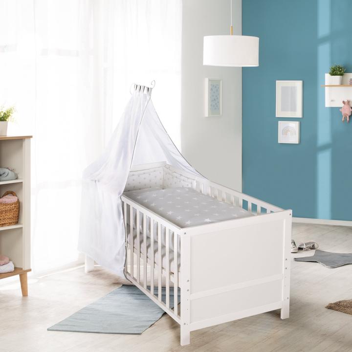 Actual product image Roba Cot set, 70x140 cm stars grey (70 x 140 cm)
