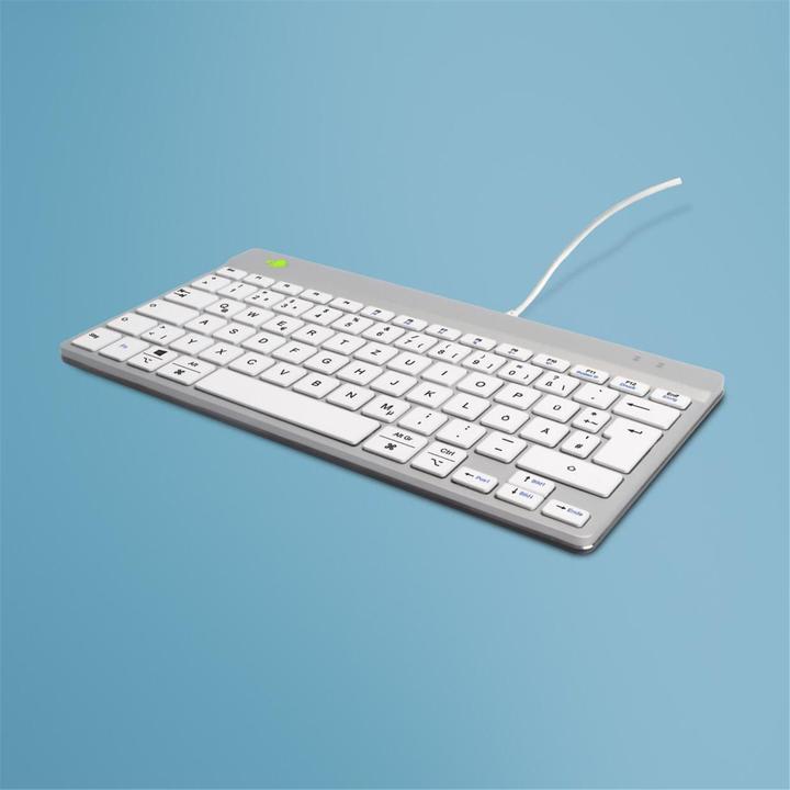 Produktbild R-Go Tools R-Go Compact Break ergonomische Tastatur QWERTZ (DE), verkabelt, weiss (DE, Kabelgebunden)