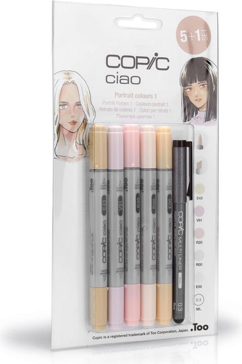 Image du produit Copic Les couleurs de la peau (Grey, 3 mm, 6 x)