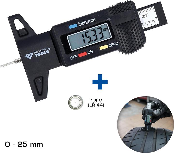 Produktbild Brilliant Tools Digitaler-Tiefenmessschieber, 0 - 25 mm (2.50 cm)