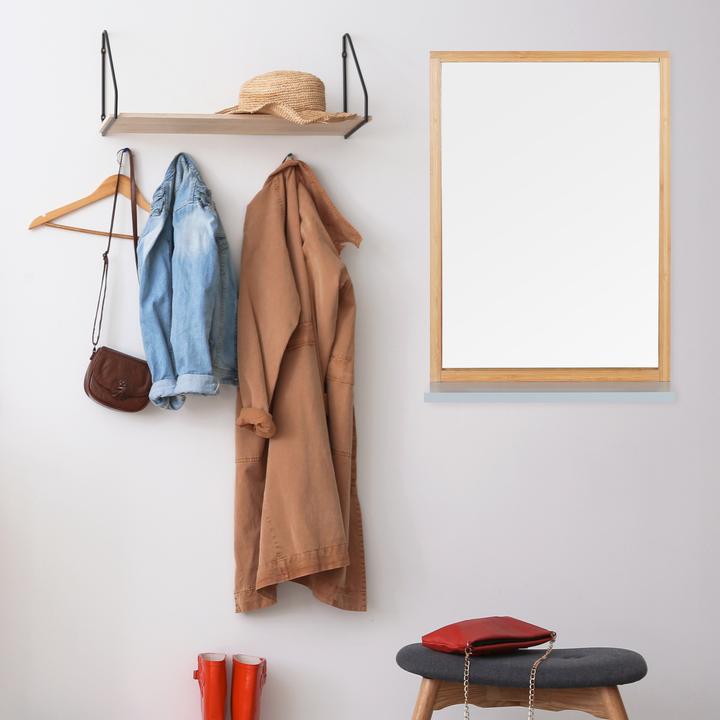 Image du produit Relaxdays Miroir mural et tablette, rectangulaire (38 x 12 x 54,5 cm)