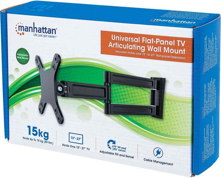 Produktbild Manhattan 460958 TV-Halterung 68,6 cm (27") Schwarz (Wand, 27.01", 15 kg)