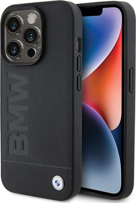 Image du produit BMW BMHMP15LSLLBK iPhone 15 Pro 6.1" czarny/black MagSafe Leather Hot Stamp (Apple iPhone 15 Pro)