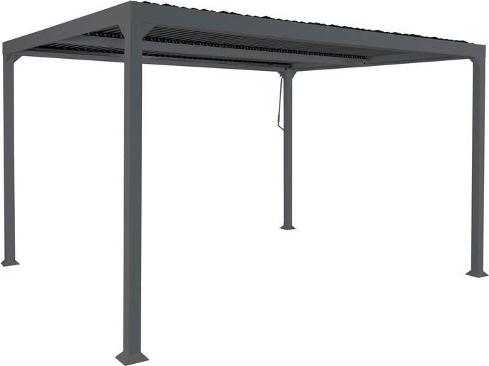 Actual product image Mendler Aluminium pergola HWC-L41, sturdy 8cm metal frame 3x3.7m, anthracite (306 cm, 368 cm)