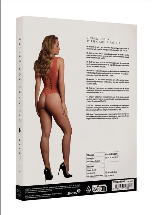 Image du produit Le Désir Teddy col en V avec panneaux opaques - Taille unique (Taille unique)