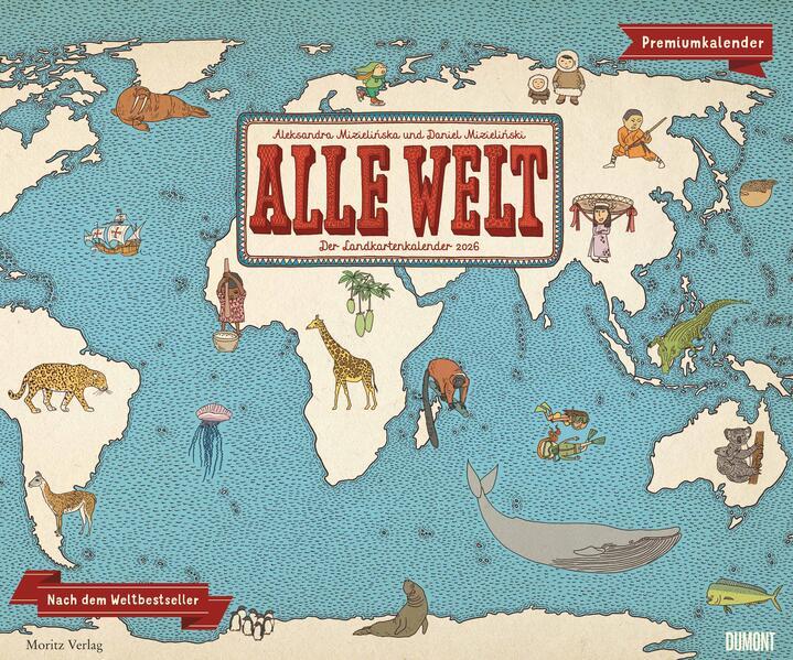 Produktbild Alle Welt 2026  Landkarten-Kalender von  Kinder-Kalender Querformat 60 x 50 cm (Harter Einband, Deutsch)