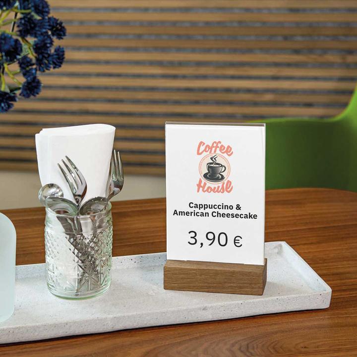 Image du produit Sigel Présentoir de table avec socle en bois (A6)