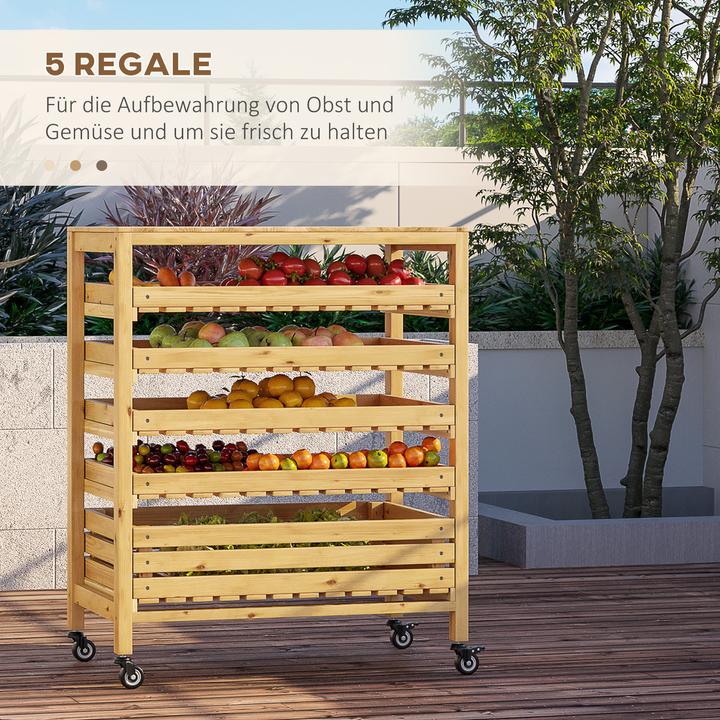 Actual product image Outsunny Fruit & vegetable shelf with castors