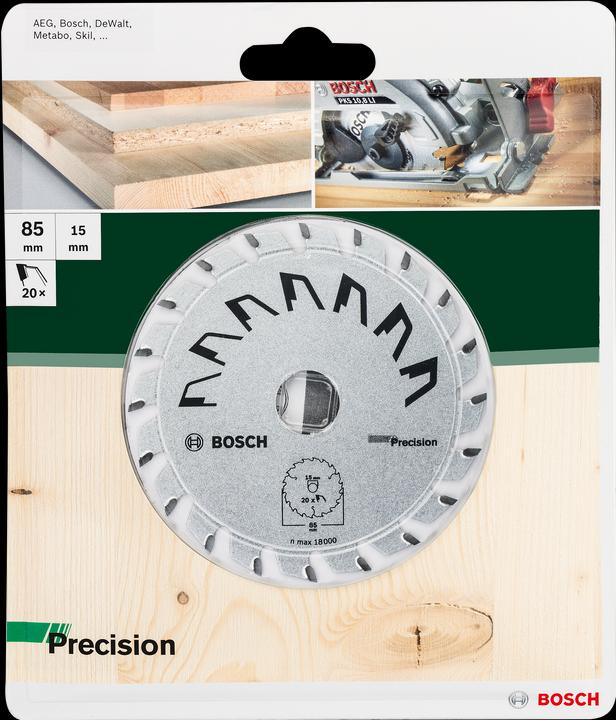 Produktbild Bosch Zubehör Kreissägeblatt Precision 85 x 15 x 1,1 mm, 20