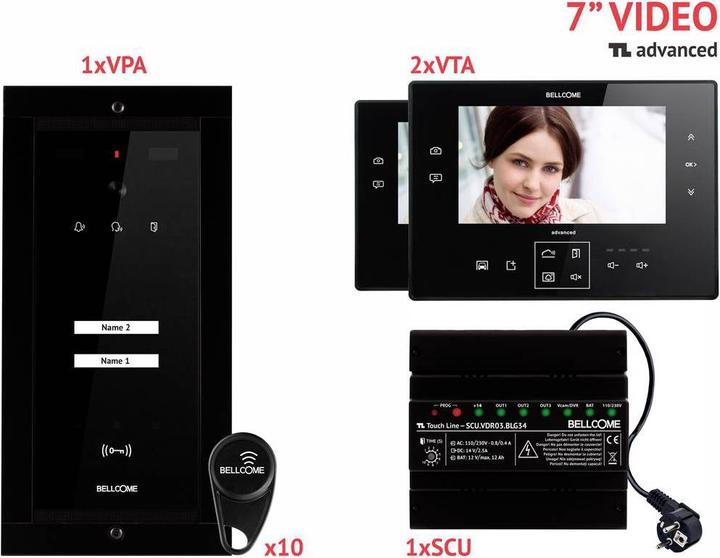 Productafbeelding Bellcome Video deurintercom d 7" Kit 2 Familie (Bedraad)