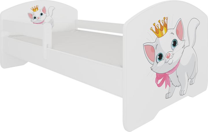 Actual product image ADRK Furniture Bed with Mattress and Railing PEPE CAT 160X80 (160 x 80 cm)
