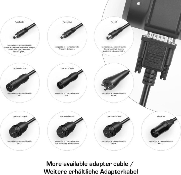 Immagine prodotto Lion ONgineer one4all caricabatterie da viaggio per e-bike ed e-scooter 36 V (900 Wh, Caricabatterie per biciclette elettriche)