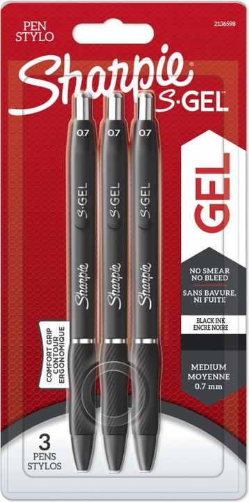 Actual product image Sharpie Gel pen 0.7 mm, black, 3 pieces (Black, 3 x)