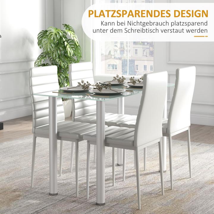 Immagine prodotto Homcom Esszimmergruppe mit 4 Stühlen (120 x 60 x 97 cm)