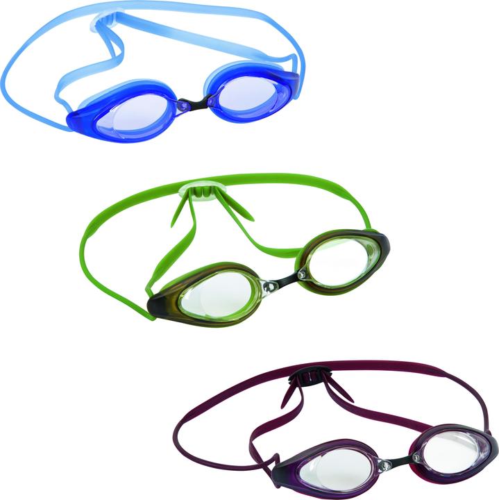 Image du produit Bestway Razorlite Race Goggles, Unisex, One Size, Blue, Green, Red, Polycarbonate, Blue, Green, Red (Taille unique)
