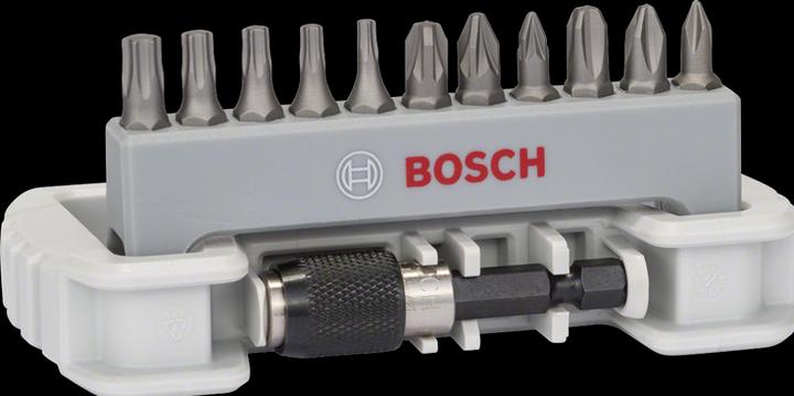 Produktbild Bosch Professional Zubehör 11-tlg. Schrauberbit-Set inklusive Bithalter, PH, PZ, T, 25 mm (PH2, PZ2, PH1, T10, T15, PZ1, T20, PH3, PZ3, T25, T30)