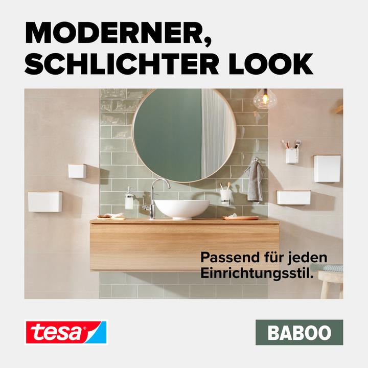 Actual product image tesa BABOO Storage box with lid, medium size incl. adhesive solution without drilling