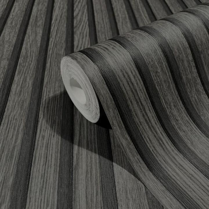 Image du produit Marburg Vliestapete 33961 Botanica 3D Holz-Optik schwarz anthrazit (10,05 m x 53 cm)
