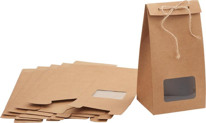Actual product image VBS Kraft cardboard gift box with window, 6 pieces (Gift box, 6 x)