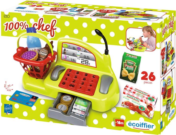 Actual product image Ecoiffier Toy cash register, weighing microphone + 24 accessories