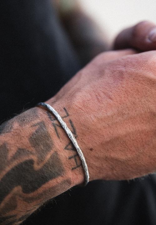 Immagine prodotto Haze & Glory Armband Armreif - Hook Small Gehämmert 925 Silber (20 cm, Argento 925)