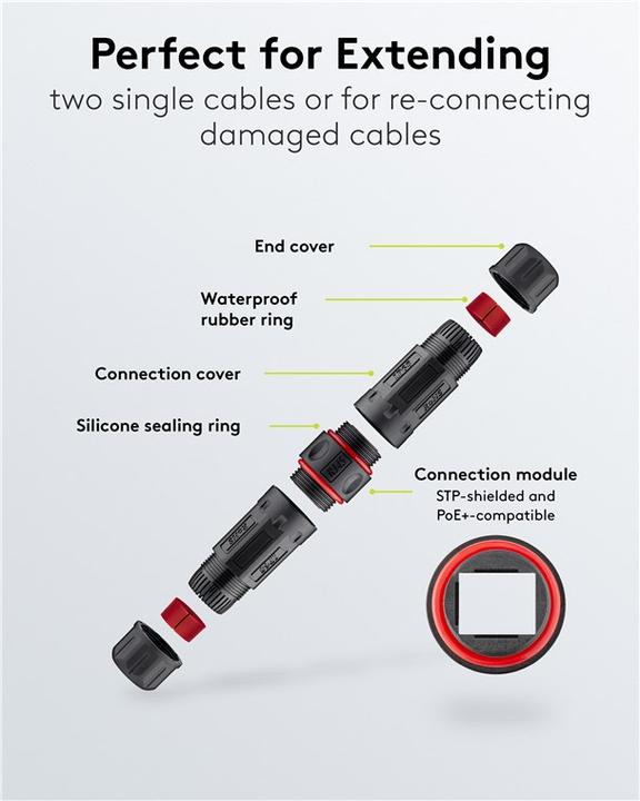 Produktbild Goobay Outdoor (IP68) Netzwerkkabel-Verbinder (Netzwerk Kupplung)